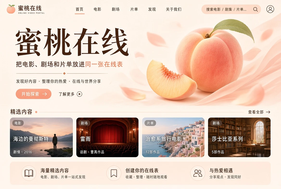 从不同观影情境出发的蜜桃在线主视觉